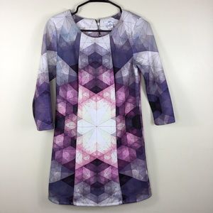 Bar III Pink Purple White Stretch Dress Small